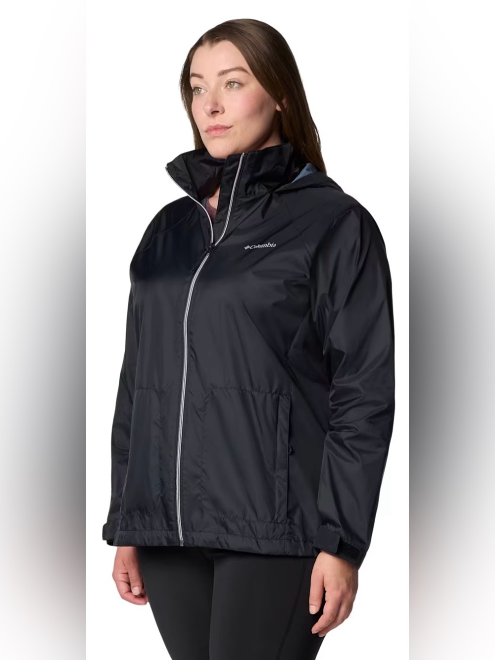 Columbia Women's Hooded Waterproof Lightweight Jacket Black Size 2X